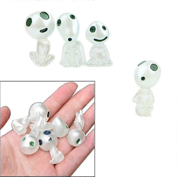 Princess Mononoke Lysande Trädalver 10 Delar Resin Princess Mononoke, Trädalf Figurer, Mononoke Trädalver För Hem- Och Trädgårdsdekorationer