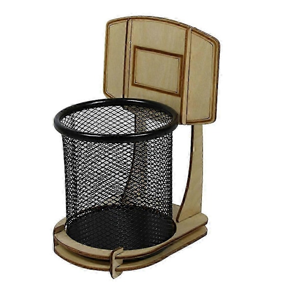 Pennhållare i trä, gör-det-själv, basketpennhållare, multi skrivbordsorganisatör
