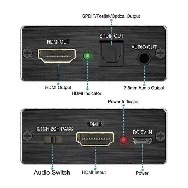 -Yhteensopiva Audio Converter Spdif Audio Extractor Stereo Extractor Optical