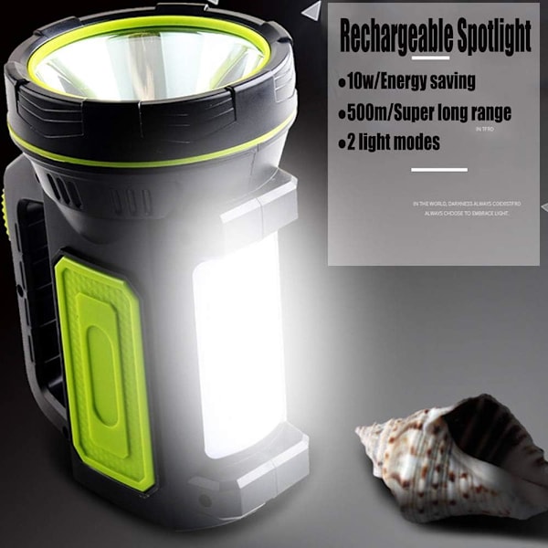 USB Laddningsbar Superstark LED Ficklampa med Sidoljus