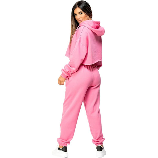 Mode Dame Tracksuit Oversize Crop Hoodie Joggers Loungewear
