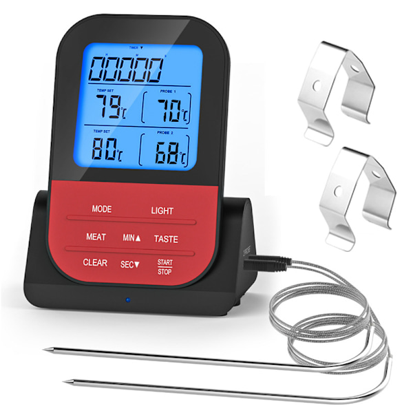 *Digital kötttermometer, trådlösa Bluetooth-grillprober, LCD-skärm för ugn, kök, grill*