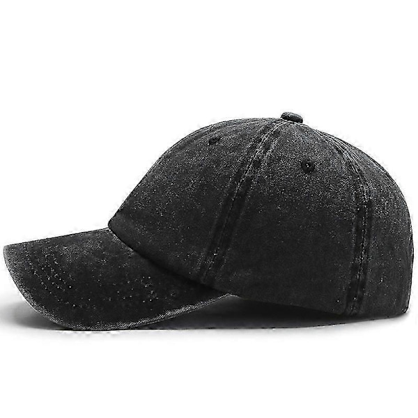 Justerbar, ustruktureret baseballkasket til mænd (sort) 1 stk.
