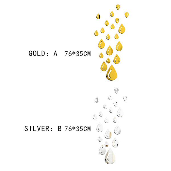 Självhäftande spegelväggdekaler - Silver, flexibel lins/#/