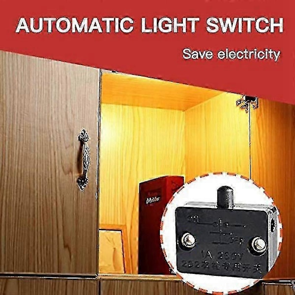 6 kpl Oven LED-kytkin kaapin valolle, normaalisti suljettu sähköinen kaappivalokytkin, kaapin ruokakomeron kaappiin