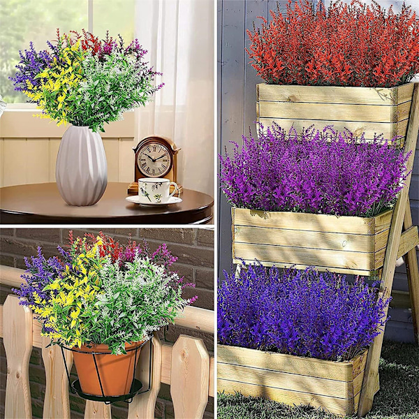 #Konstgjorda Växter Konstgjorda Blommor Utomhus, UV-Resistenta Buskar,f#