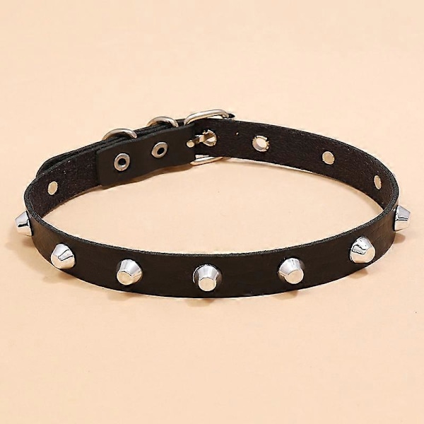 Mode Kvinnor Män Cool Punk Goth Metall Spik Dubbad Länk Läder