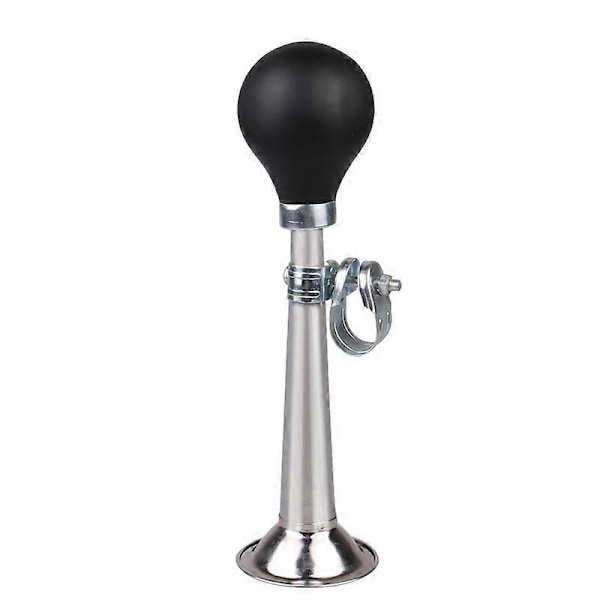 Cykeltut Cykelklokke Aluminium Legering Retro Tut med Justerbar Klemme Klassisk Cykeltut Trompet til Køretøjer Cykler Vogn, 200*55mm, Sølv