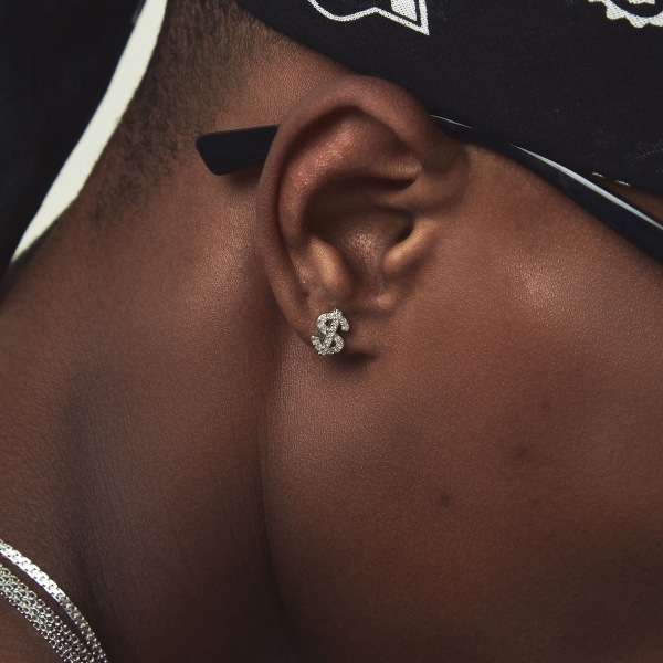 #Full Diamond Dollar Hip-Hop Trendiga örhängen för män，1 par#
