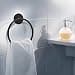 #Sort Badeværelses Håndklæde Ring, Klæbende Væghængt Håndklædeholder#