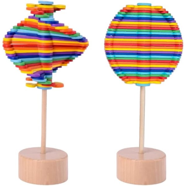 Träleksak för avkoppling i form av en lollipop, gigantisk roterande konstlollipop