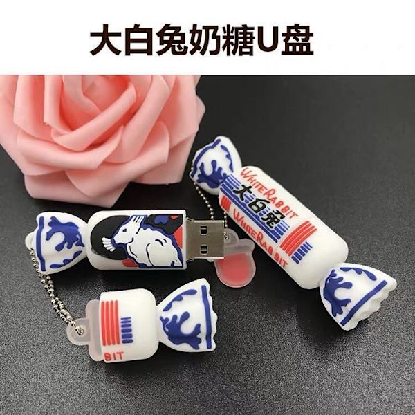 *Hvid Kanin U Disk Sød Kreativ U Disk Memory Stick Kompatibel*