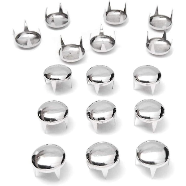 1000 stk. 12 mm Runde Kuppel Nitter Pigge Studs Spots Sømhoved Punk Rock DIY Læderhåndværk til Sko Tøj Taske Dele Dekoration (Sølv)