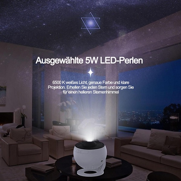 #LED Stjernehimmel Stjerne Galaxy Projektorlampe, HD 4K Fokuseringsprosjekt#