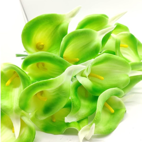 20 st Gröna Konstgjorda Real Touch Blombuketter Konstgjorda Sil
