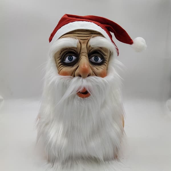 #Latex Julemandmaske (Blå Øjne)#