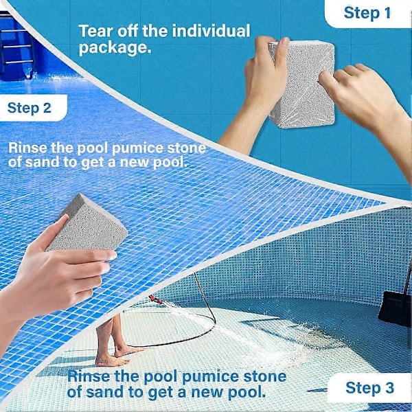 12 stk. pimpsten til pools, pimpsten til rengøring af pool, kalkfjerner til poolfliser, poolrenser til fjernelse af rust