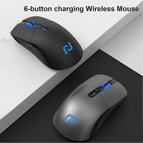 G12 Trådløs Mus LED 2.4G Stille Knapper Oppladbar Datamaskin Optisk Motor Gaming Mus for PC