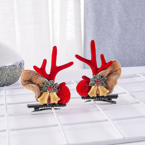 Julhårklämma - Söta horn öron håraccessoar för julfest