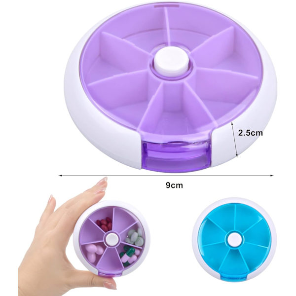 2 kpl Viikoittainen Pill Organizer, Vedenkestävä Pill Box, Matkavi