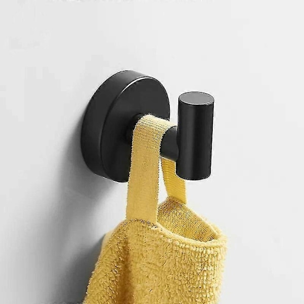 Set med 3 badrumstillbehör, 40 cm handdukshållare, toalettpappershållare, krok för badrockar, matt svart