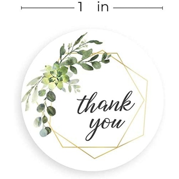 Tack Stickers med Gröna Ramar 1 Tum Runda Boho Tack L