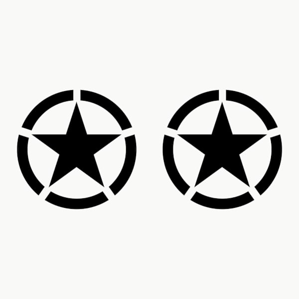 (Sort, 20 Cm) Off Road Stickers Stjerner Militær US Army Forskellige