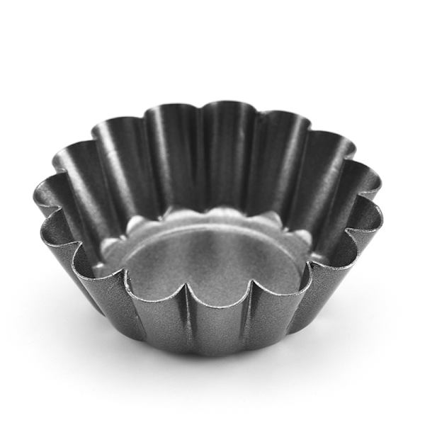 Sæt med 10 sorte non-stick tærteforme 6,5 * 2,1 cm til mini - kage