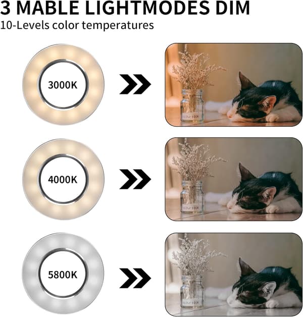 Bogklips Læselampe, 5W 48 LED Klipslampe, Dæmpbar Klipslampe