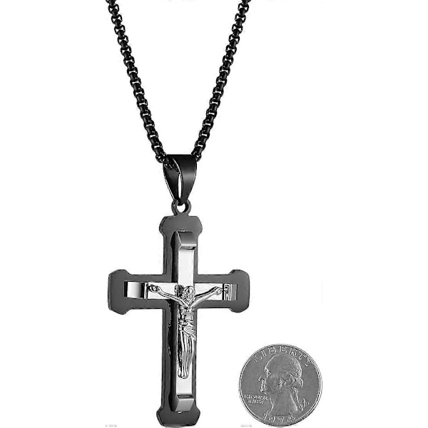 Herre Jesus Rustfrit Stål Vedhæng Halskæde Sølv Guld Sort Mu