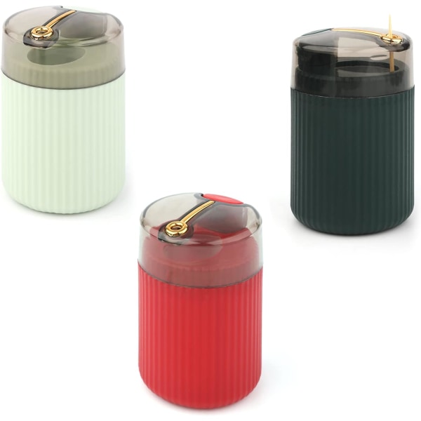 3-pack Pop-Up Automatisk Tandpetare Dispenser, PP+ABS Tandpetare Dispenser