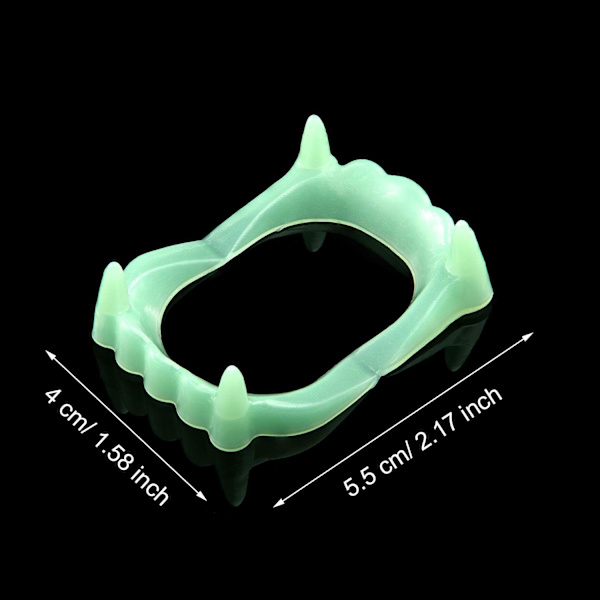50 stycken lysande vampyrtänder Halloween Glow in The Dark Vampir