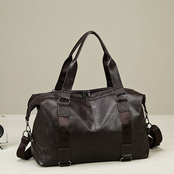 #Brun PU skuldertaske til crossbody rejse#