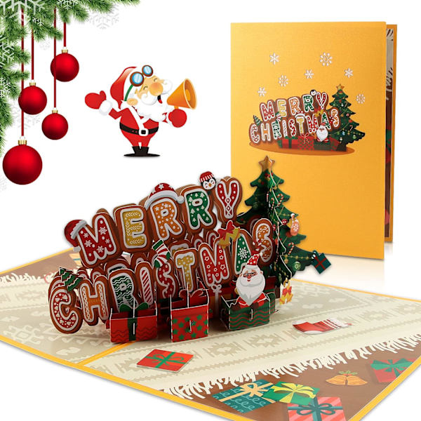 *2 3D Tredimensjonale Julehilsenkort, Julekort*