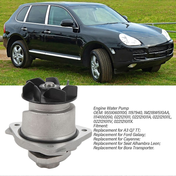 Motor Vandpumpe Pakningssæt Høj Ydeevne Robust Konstruktion Lang Levetid 95510601100 til Q7 TT V6