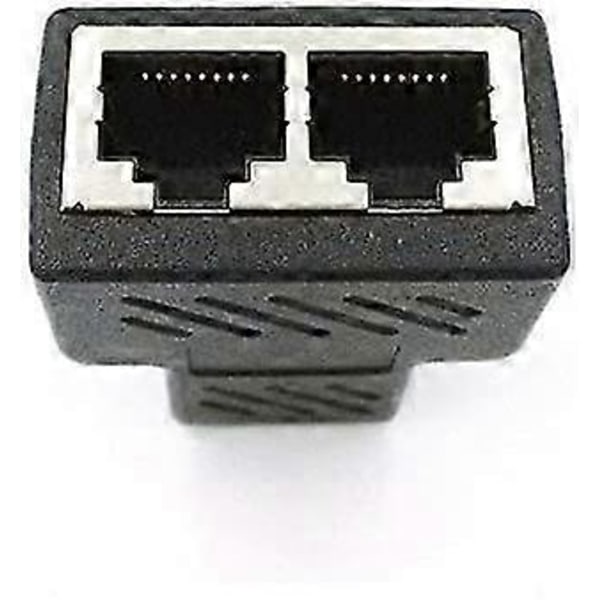 Ethernet 1 til 2 Splitter Adapter, Netværks Splitter Adapter, LAN Splitter 2 Hun til 2 Hun Porte CAT 5/CAT 6 Ethernet Forlænger Socket Connector 8P