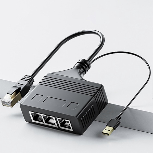 Netværks Splitter Stabil Output Plug Play 100m Transmission Høj Hastighed Klare Videosignaler Internetdeling 3 i 1 RJ45 Netværks Ethernet Splitter