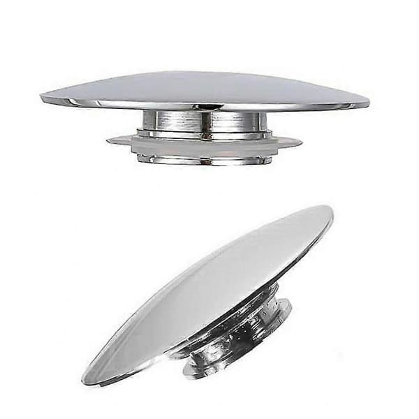 66mm Silver Krom Handfat Avfall Pop-up Diskho Propp Lock Klick Klack Tryckknapp Badrum Handfat Upp Avlopp Stopp Avloppssil Lock