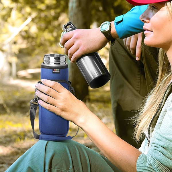 Mørkeblå Neopren Flaskepose, 25oz/710ML Flaskeholder med Justerbar