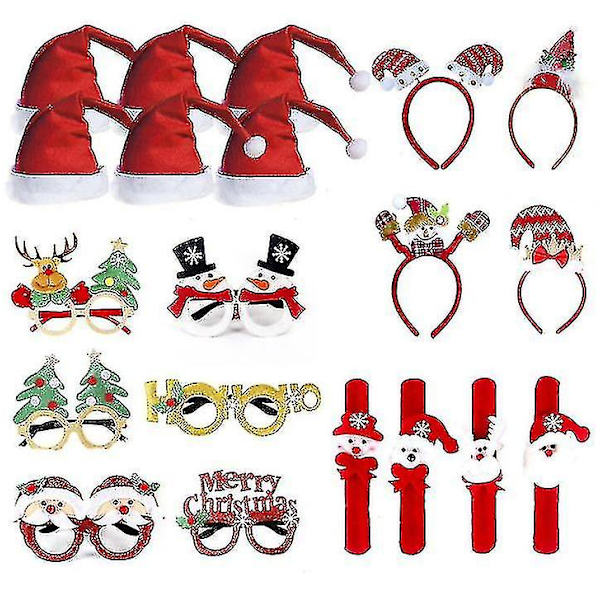 Sött Julhuvud Hatt Toppers/pannband/glasögon Set, för Julfestset9