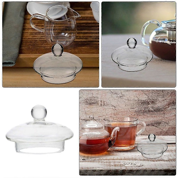Glas Tekande Låg Klart Te Potte Låg Transparent Te Kedel Udskiftningslåg Tekande Låg