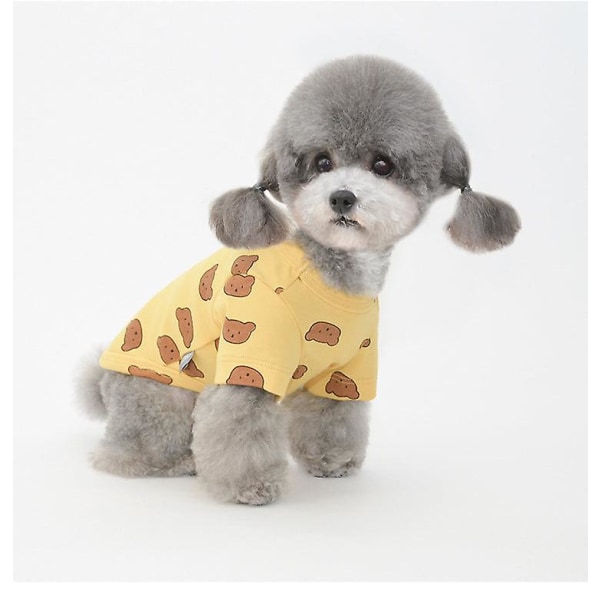 Hundkläder valpkläder kattkläder teddy pomeranian bichon två fötter apparelMYellow