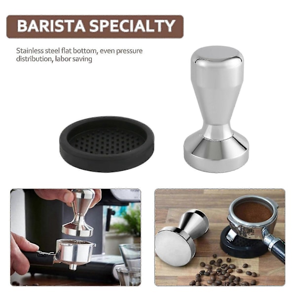 Kaffe Tamper, Espresso Kaffe Pres 49mm Tamper Kaffe Med Silikone Tamper Måtte