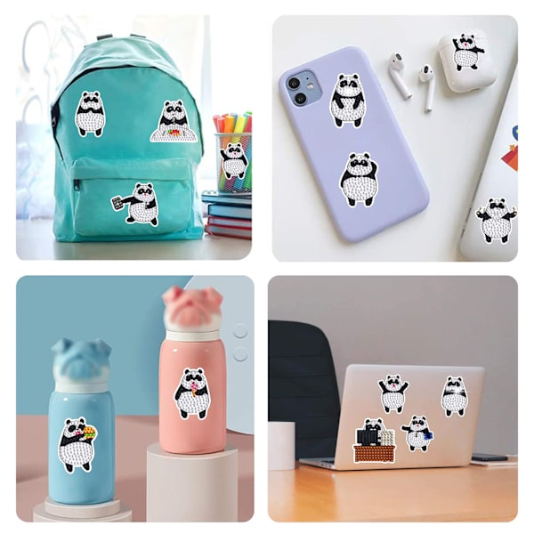 #DIY Timanttimaalaus Tarra Seinätarra Piirretty Panda#