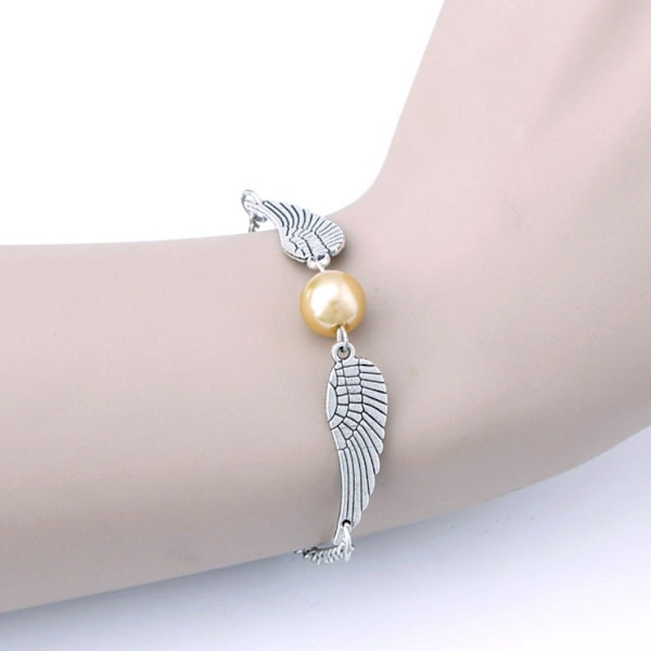 #Harry Potter Armbånd - Gylden Snitch - Sølv#