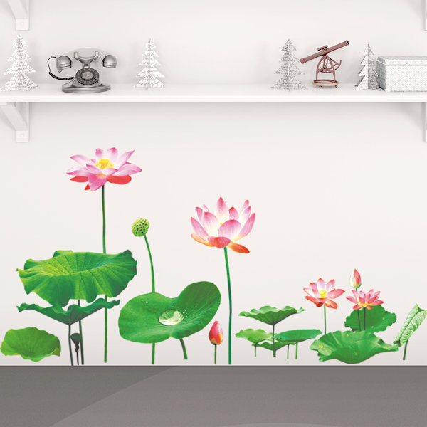 Väggdekaler Lotusblommor Väggdekaler Mural Dekaler för Sovrum