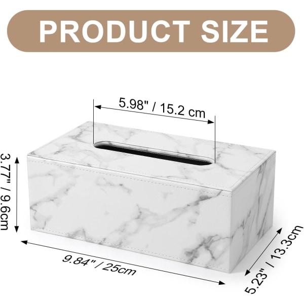 Marble Leather Rektangulær Tissue Box Kreativ stue te n