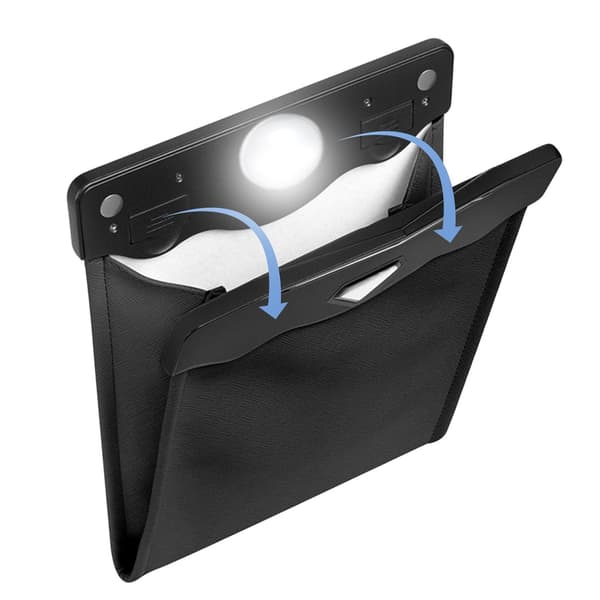 #Smart LED Bil Søppelbøtte - Vannresistent Søppelpose for Bil PU Lær#