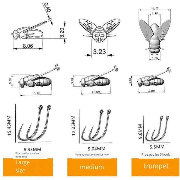 Svart Bionic Flugfiske Bete, Lockbete Bionic Flugfiske Bete med Insektslockbete
