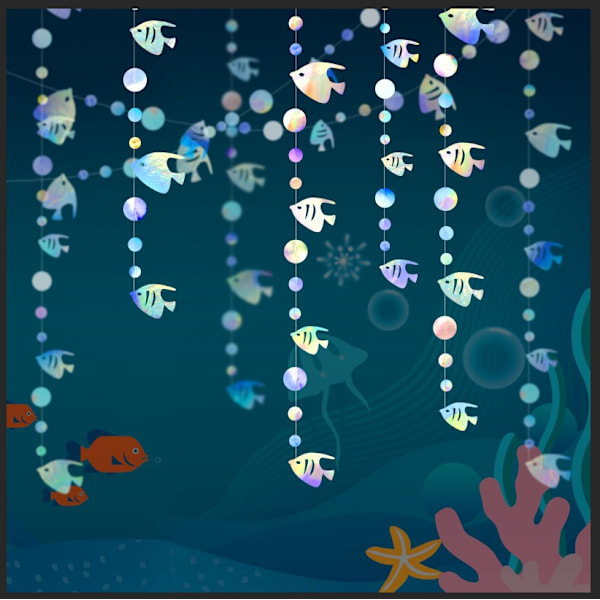 Ocean Fish Party Girland Kit (2 stk, 3,5 m Længde Hver), Symphony